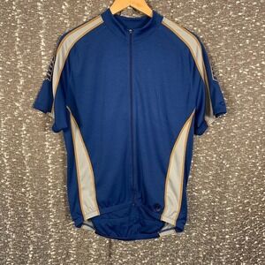 Novara Blue Athletic Cycling Jersey Short Sleeve Full‎ Zip Men's Medium
